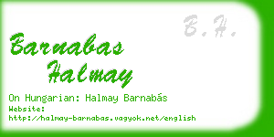 barnabas halmay business card
