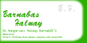 barnabas halmay business card